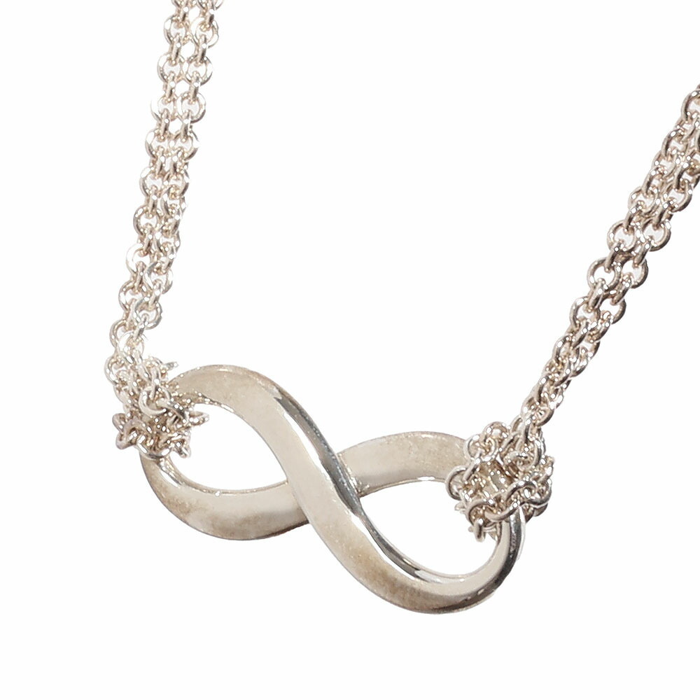 TIFFANY Co Infinity Necklace Silver Double Chain